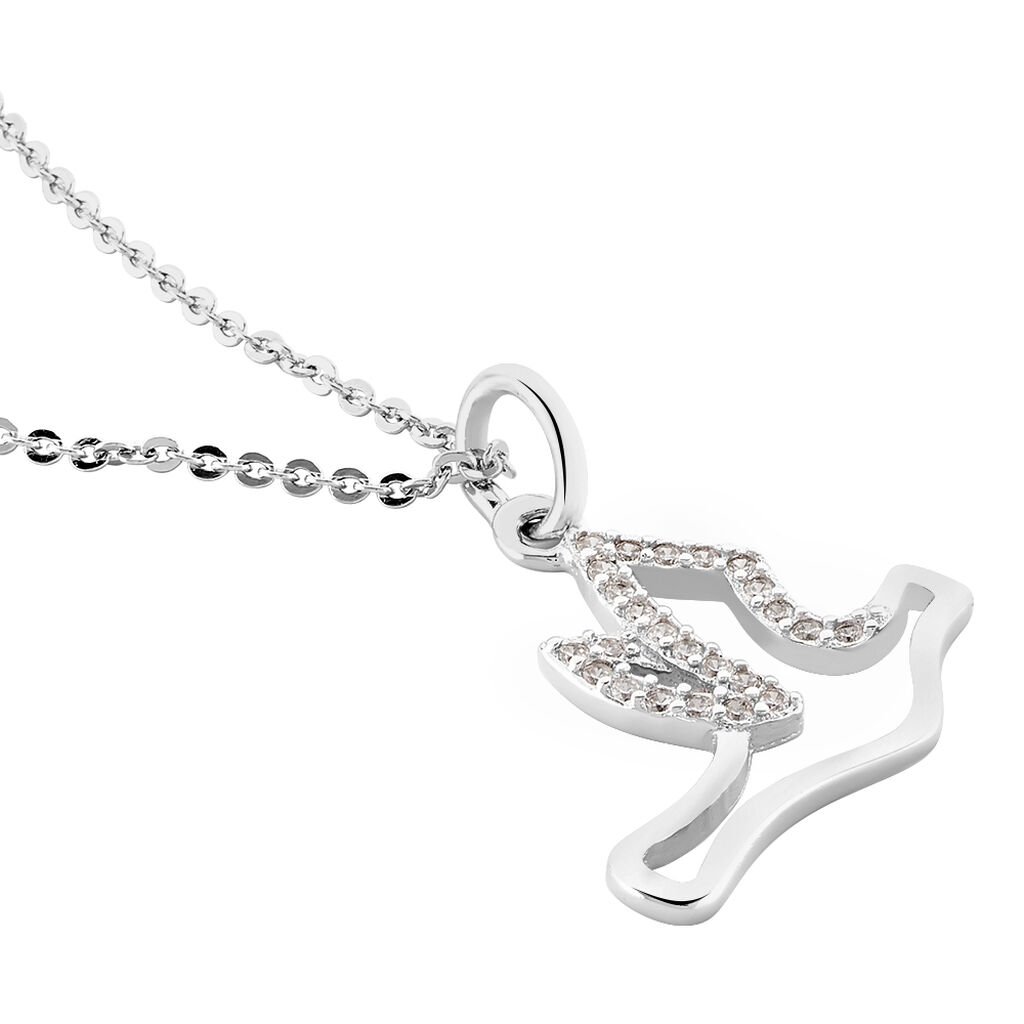 Collier Colombe Argent Blanc Oxyde De Zirconium - Colliers fantaisie Femme | Histoire d&rsquo;Or