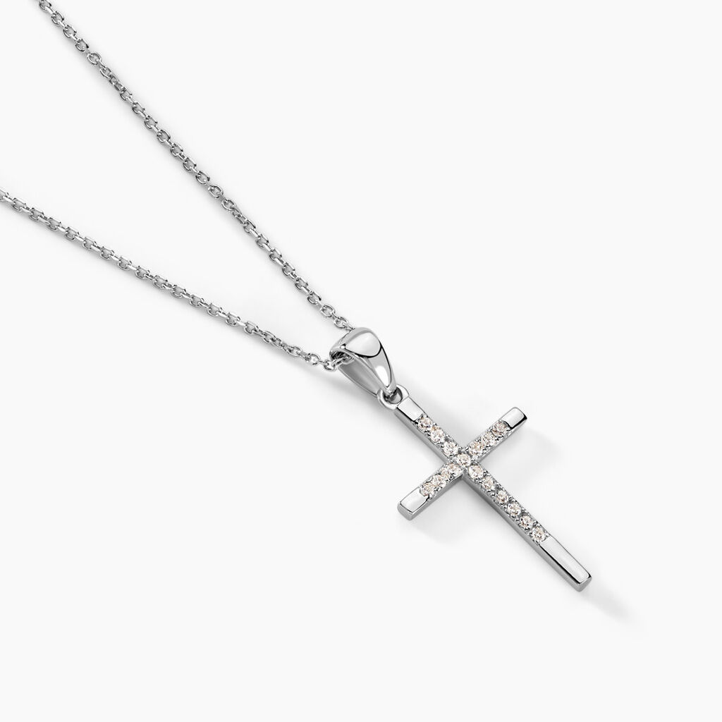 Collier Chirsta Argent Blanc Oxyde De Zirconium - Colliers fantaisie Femme | Histoire d’Or