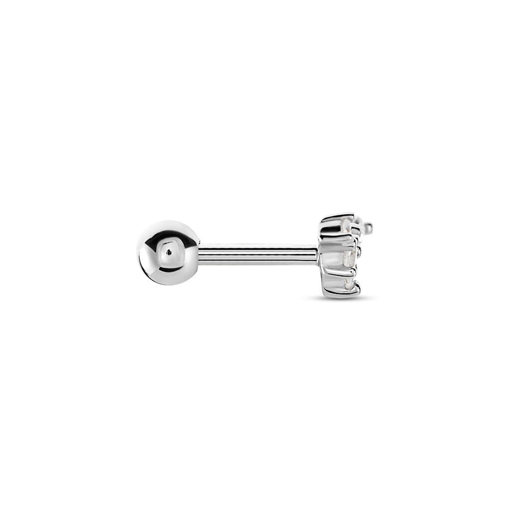 Piercing D'oreille Unitaire Nara Argent Blanc Oxyde De Zirconium - Boucles d'oreilles fantaisie Femme | Histoire d&rsquo;Or
