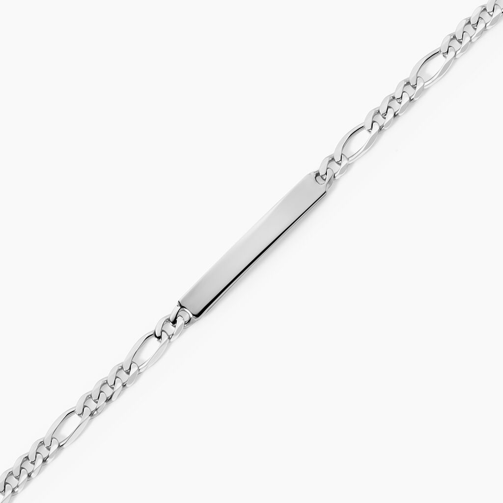 Bracelet Identit&eacute; Argent Blanc Vivian - Gourmettes Homme | Histoire d&rsquo;Or
