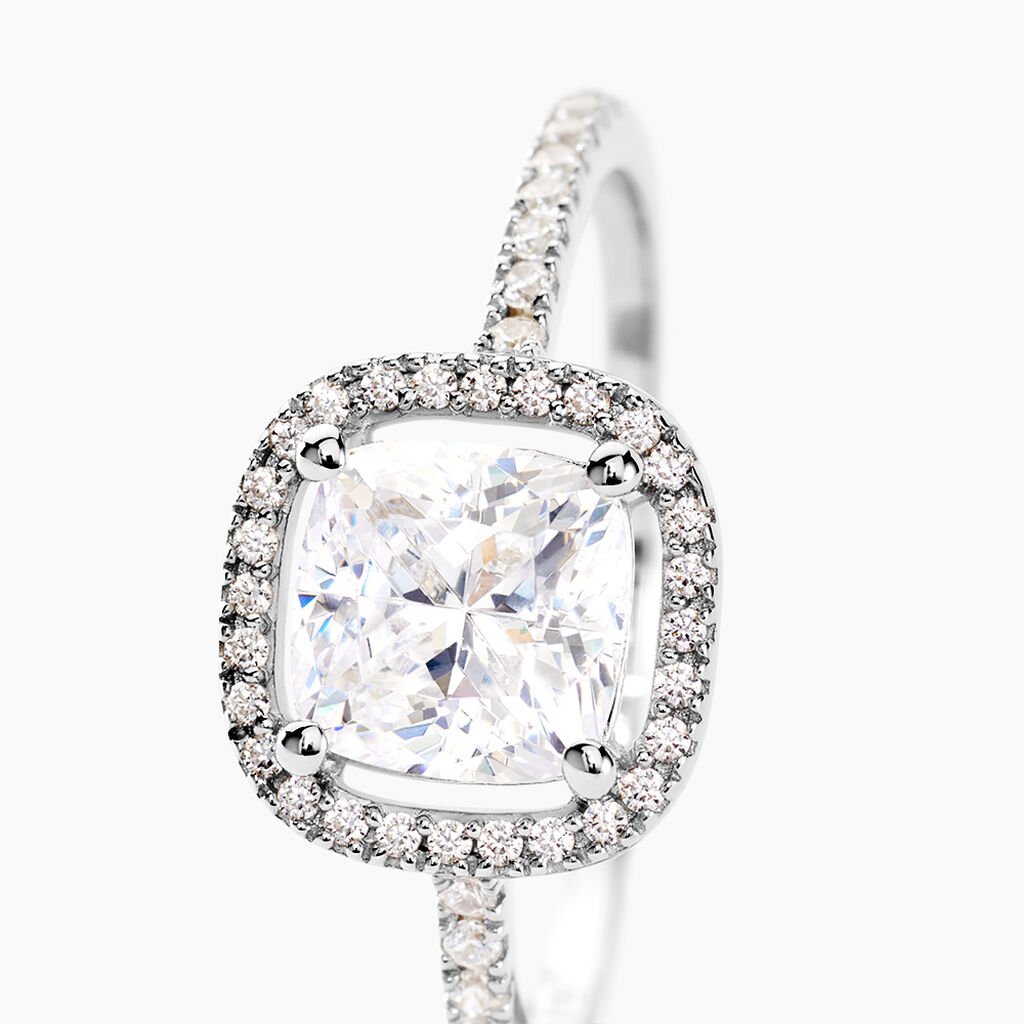 Bague Adrienne Or Blanc Oxyde De Zirconium - Bagues solitaires Femme | Histoire d’Or