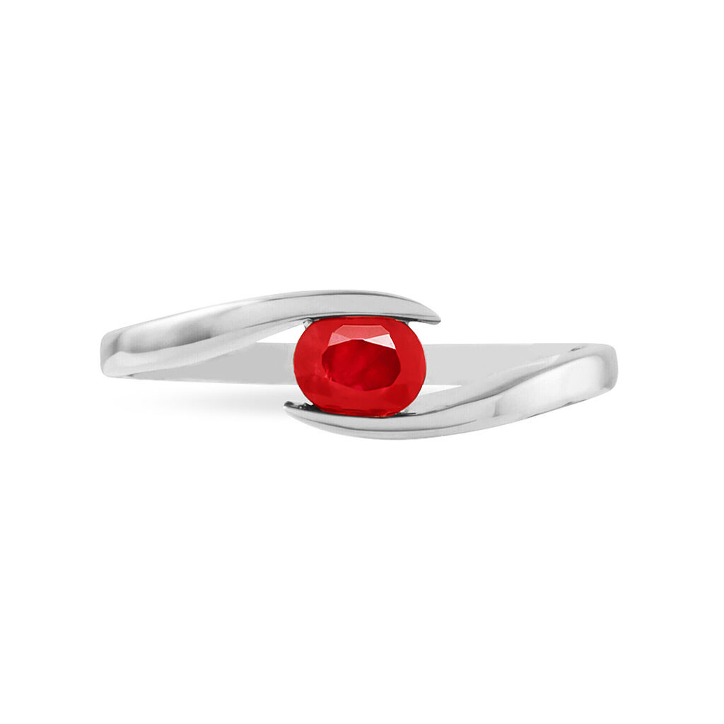 Bague Camilia Or Blanc Rubis - Bagues solitaires Femme | Histoire d&rsquo;Or