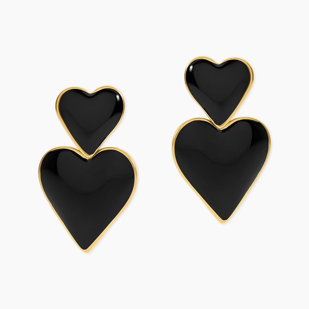 Boucles D'Oreilles Pendantes Ha&iuml;a Acier Dor&eacute; - Boucles d'oreilles fantaisie Femme | Histoire d&rsquo;Or