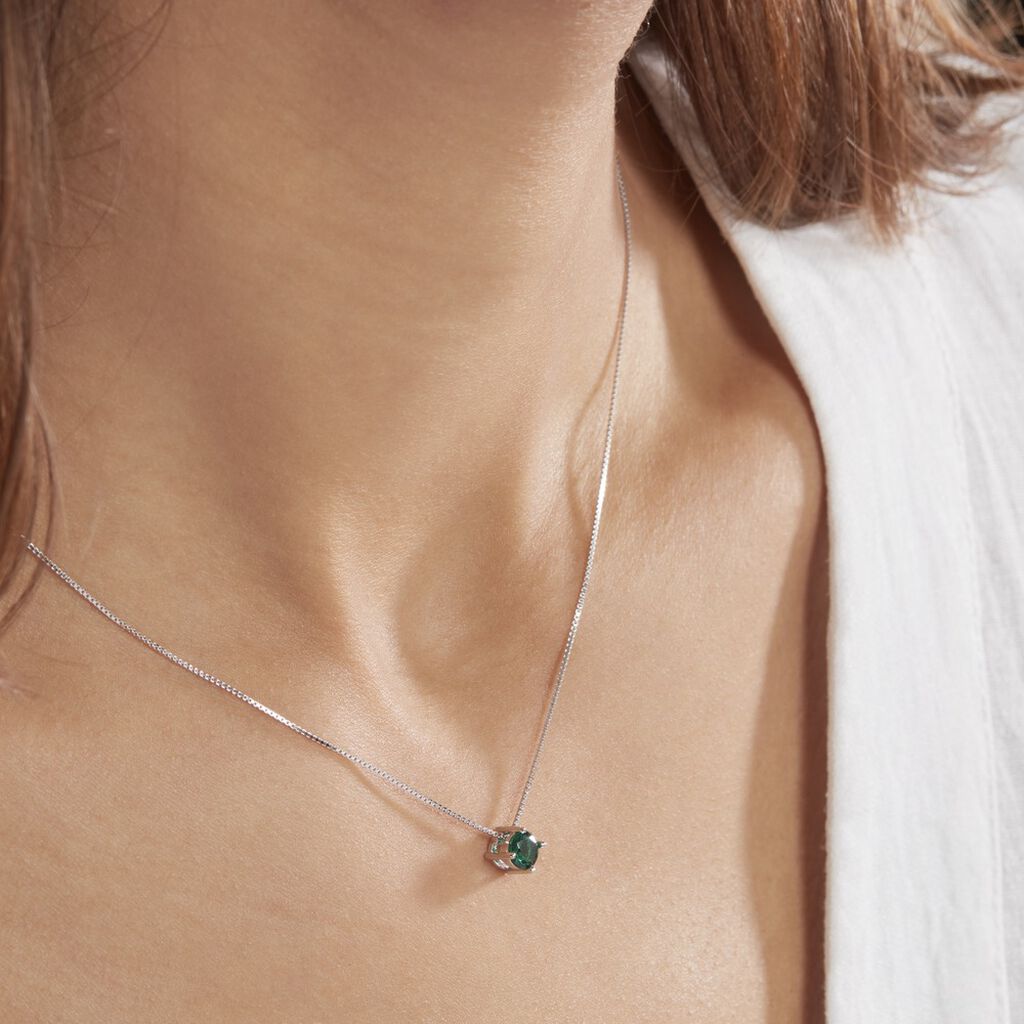 Collier Solitaire Argent Blanc Rio Santa Teresa Oxyde De Zirconium - Colliers fantaisie Femme | Histoire d’Or