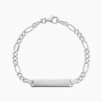 Bracelet Identit&eacute; Vivian Argent Blanc - Gourmettes Enfant | Histoire d&rsquo;Or