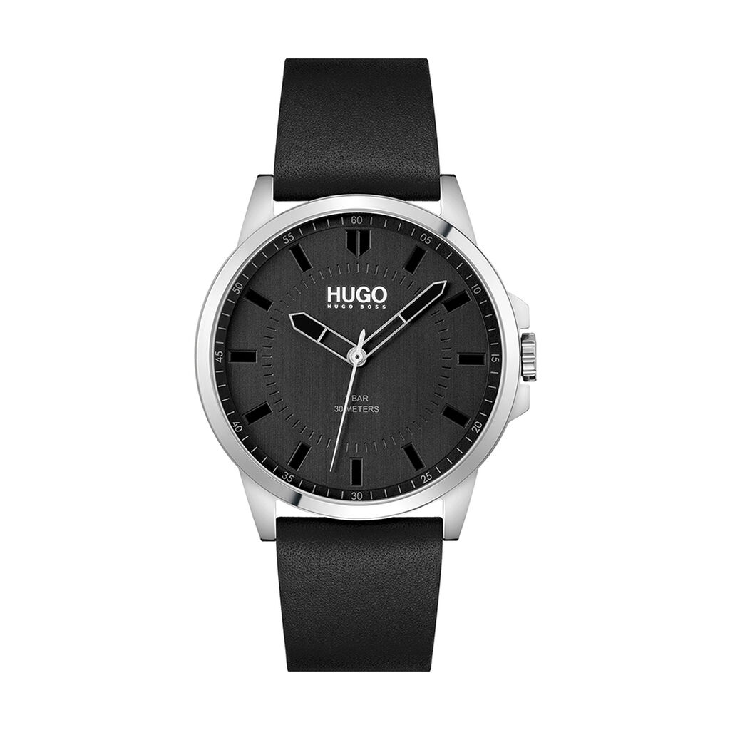 Montre Hugo First Noir - Montres Homme | Histoire d’Or