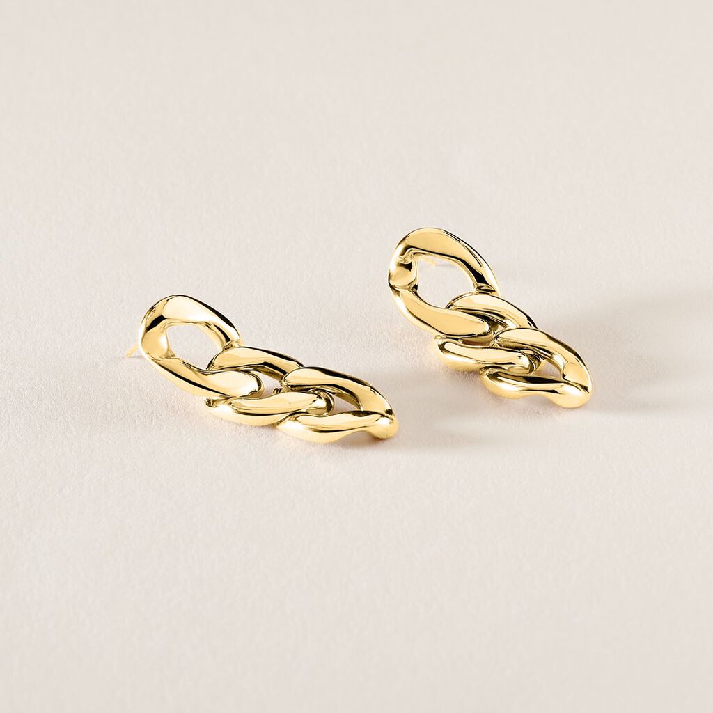 Boucles D'oreilles Hera Pendantes Acier Doré - Boucles d'oreilles fantaisie Femme | Histoire d’Or