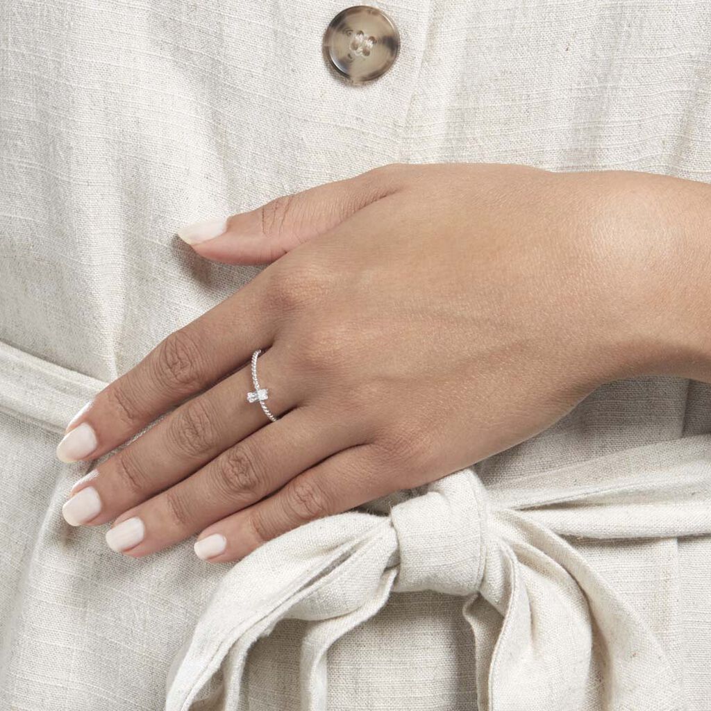 Bague Solitaire Nellette Argent Oxyde De Zirconium - Bagues solitaires Femme | Histoire d’Or