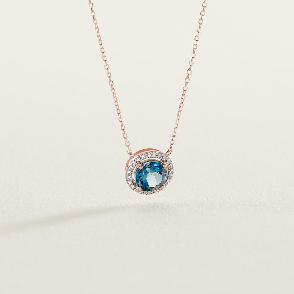 Collier Maeva Or Rose Topaze Oxyde De Zirconium - Colliers Femme | Histoire d&rsquo;Or