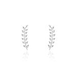Boucles D'oreilles Grimpantes Folia Argent Blanc - Boucles d'oreilles fantaisie Femme | Histoire d&rsquo;Or