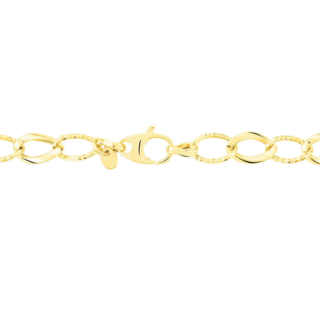 Collier Joice Maille Altern&eacute;e Et Godronne Or Jaune - Chaines Femme | Histoire d&rsquo;Or
