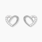 Boucles D'oreilles Puces Dorthea Argent Blanc Oxyde De Zirconium - Boucles d'oreilles fantaisie Femme | Histoire d&rsquo;Or