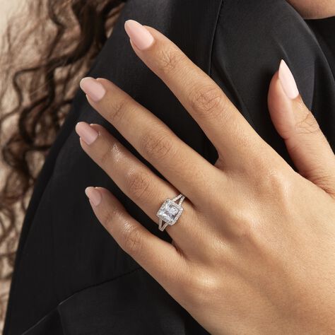 Bague Solitaire Wilona Argent Blanc Oxyde De Zirconium - Bagues solitaires Femme | Histoire d’Or