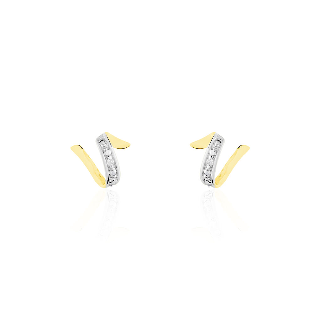 Boucles D'oreilles Puces Ouassima Or Jaune Diamant - Clous d'oreilles Femme | Histoire d’Or