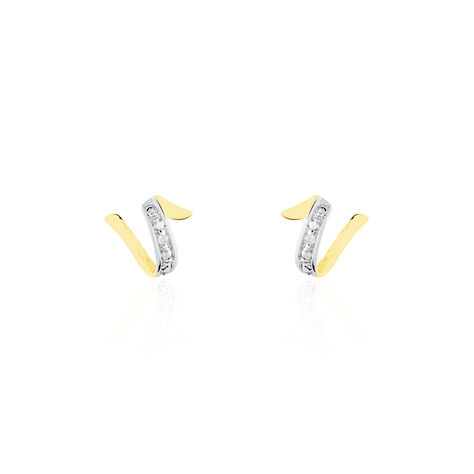 Boucles D'oreilles Puces Ouassima Or Jaune Diamant - Clous d'oreilles Femme | Histoire d’Or