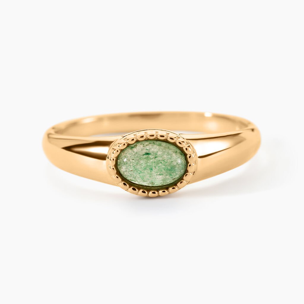 Bague Memory Plaqu&eacute; Or Jaune Aventurine - Bagues solitaires Femme | Histoire d&rsquo;Or