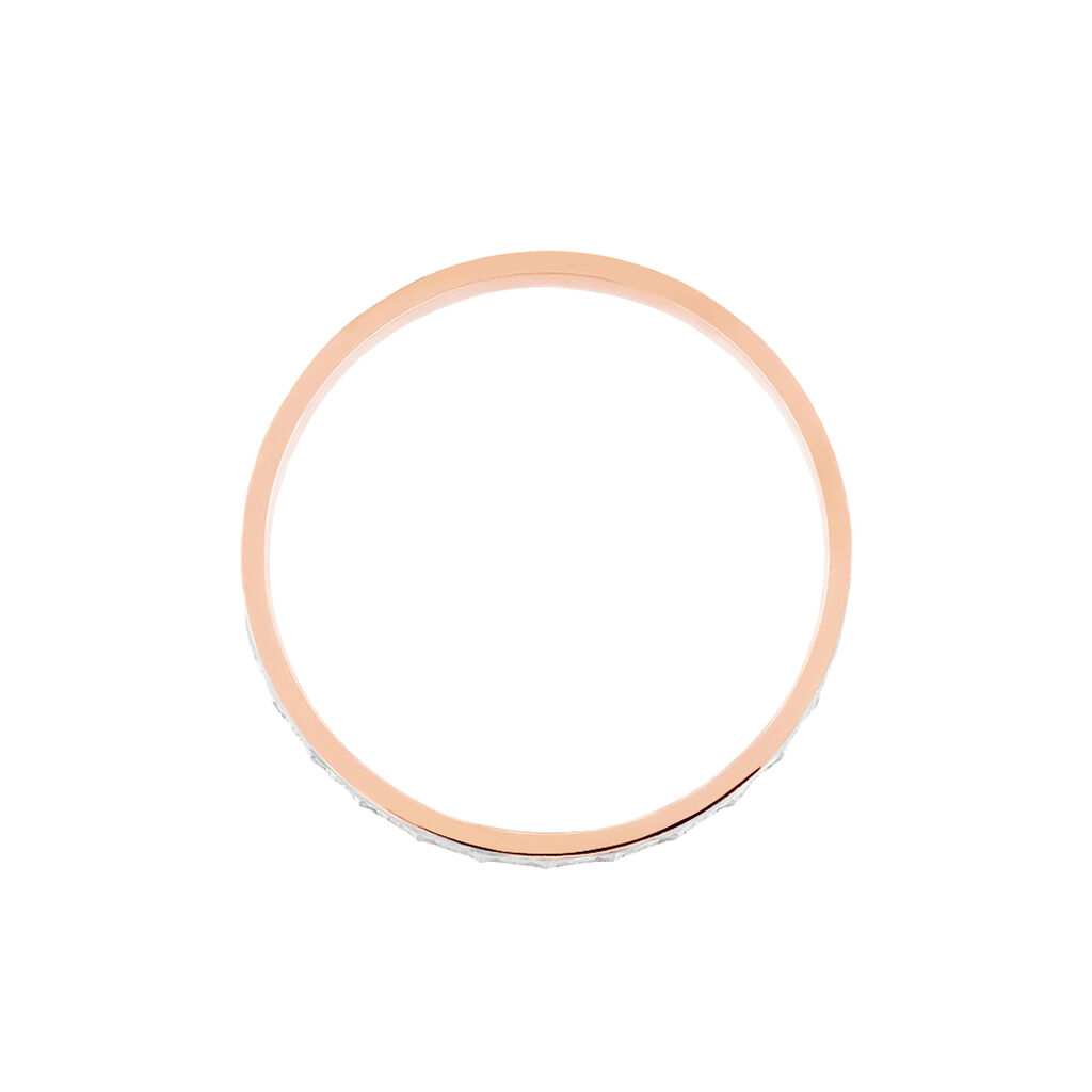 Alliance Fantaisie Diamantee Ruban Plat Or Bicolore - Alliances Unisex | Histoire d&rsquo;Or