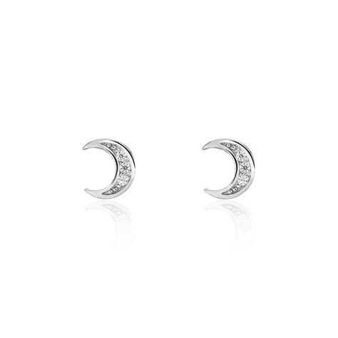 Boucles D'oreilles Puces Argent Blanc Lehrd Oxydes De Zirconium - Boucles d'oreilles fantaisie Femme | Histoire d’Or