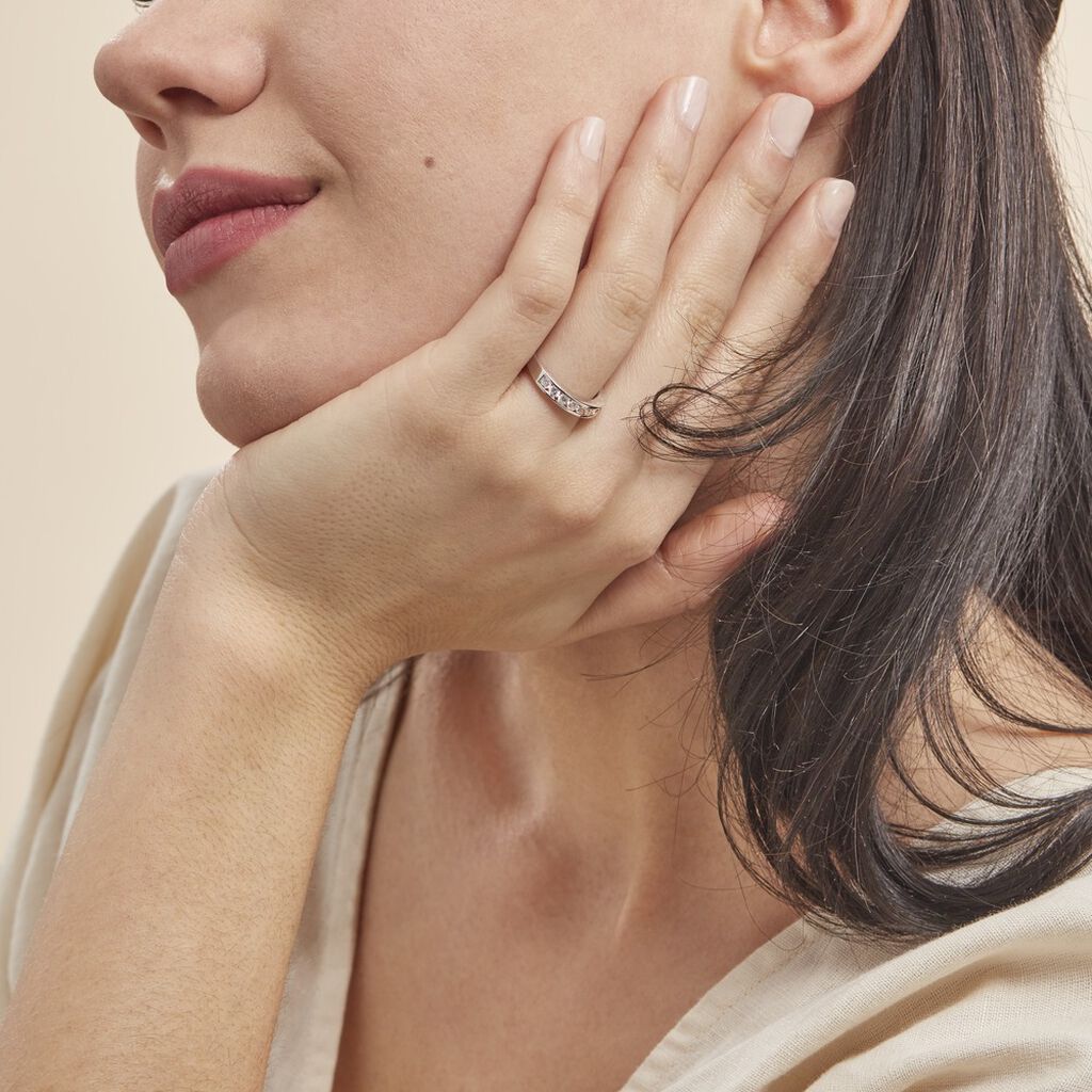 Alliance Céllia Argent Blanc Oxyde De Zirconium - Alliances Femme | Histoire d’Or