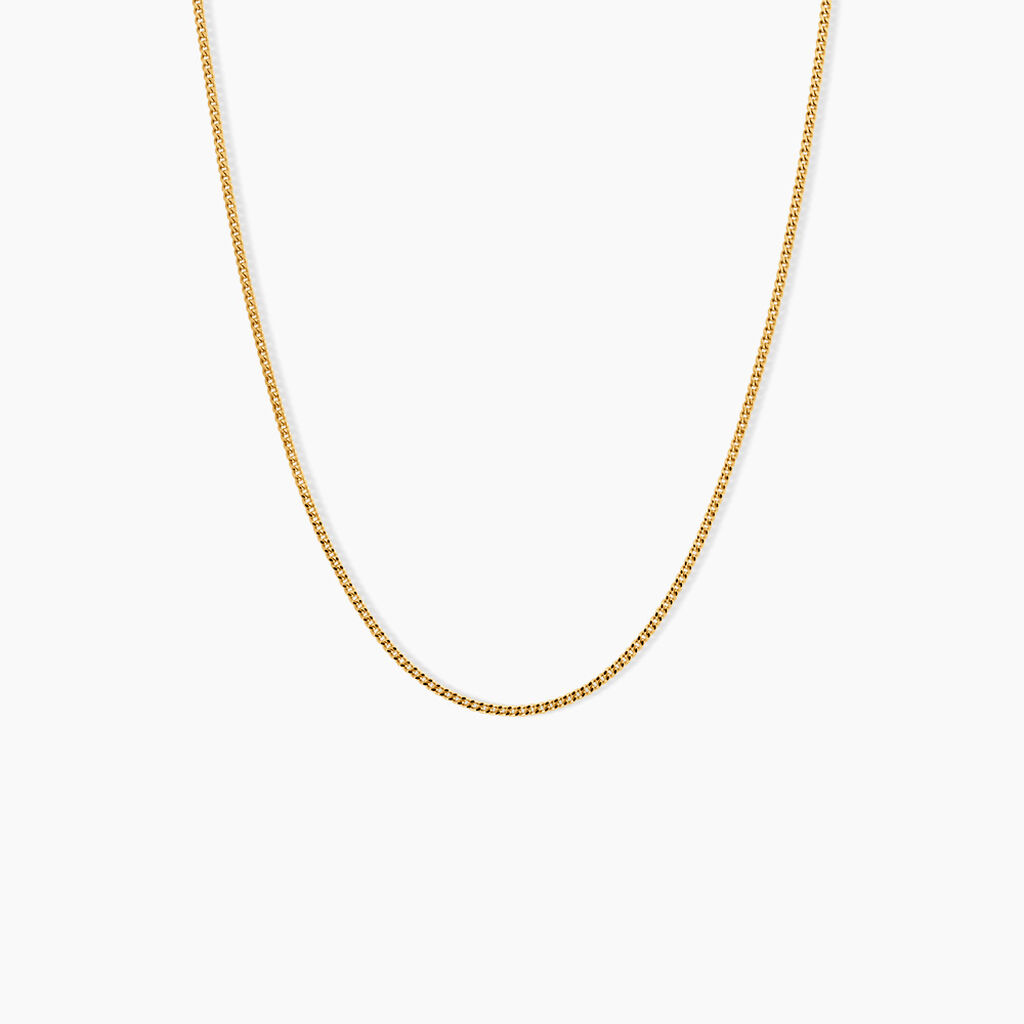 Chaine Ixia Maille Gourmette Diam Argent Dor&eacute; A L'Or 750/1000 - Chaines Unisex | Histoire d&rsquo;Or