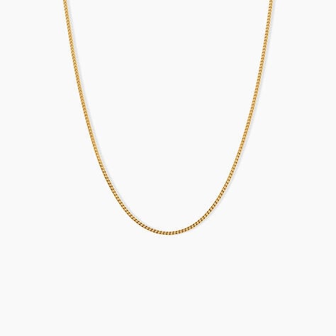 Chaine Ixia Maille Gourmette Diam Argent Dor&eacute; A L'Or 750/1000 - Chaines Unisex | Histoire d&rsquo;Or