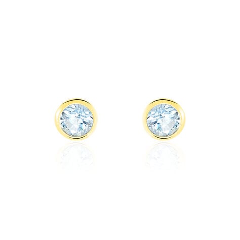 Boucles D'oreilles Puces Edy Serti Clos Or Jaune Topaze - Clous d'oreilles Femme | Histoire d&rsquo;Or
