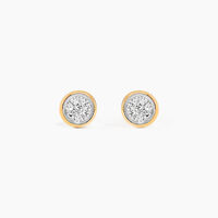 Boucles D'oreilles Puces Or Jaune Diamants