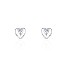 Boucles D'oreilles Puces Luann Or Blanc Topaze - Clous d'oreilles Femme | Histoire d’Or