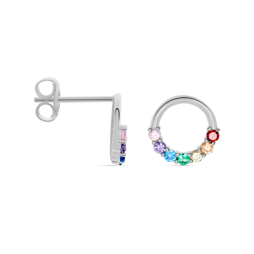 Boucles D'oreilles Puces Argent Blanc Giustino Oxydes De Zirconium - Boucles d'oreilles fantaisie Femme | Histoire d&rsquo;Or