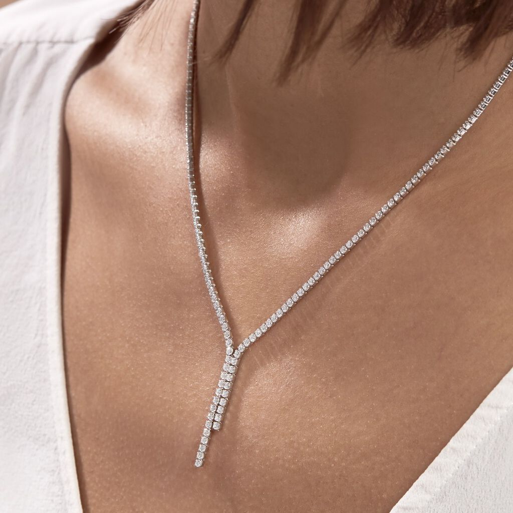 Collier Anthia Argent Blanc Oxyde De Zirconium - Colliers Femme | Histoire d’Or