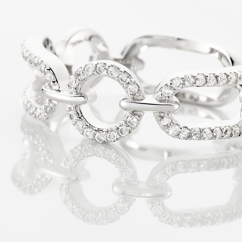 Bague Ela Argent Blanc Oxyde De Zirconium - Bagues avec pierre Femme | Histoire d’Or