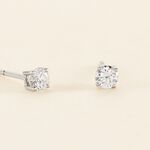 Boucles D'oreilles Puces One Platine Blanc Diamant - Clous d'oreilles Homme | Histoire d&rsquo;Or