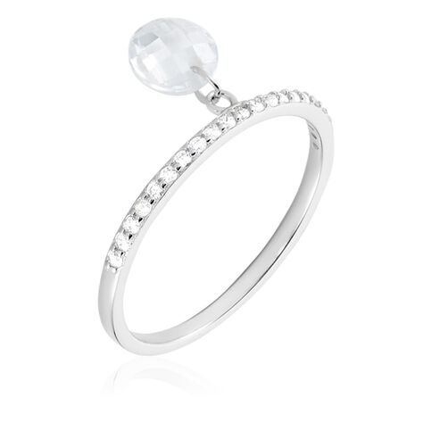 Bague Aodh Argent Blanc Oxyde De Zirconium - Bagues solitaires Femme | Histoire d’Or