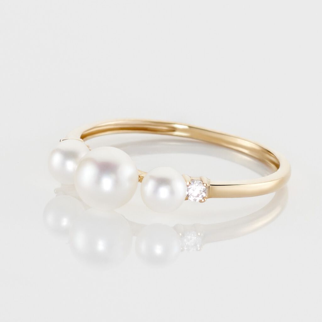 Bague Jwan Or Jaune Perle De Culture - Bagues avec pierre Femme | Histoire d’Or