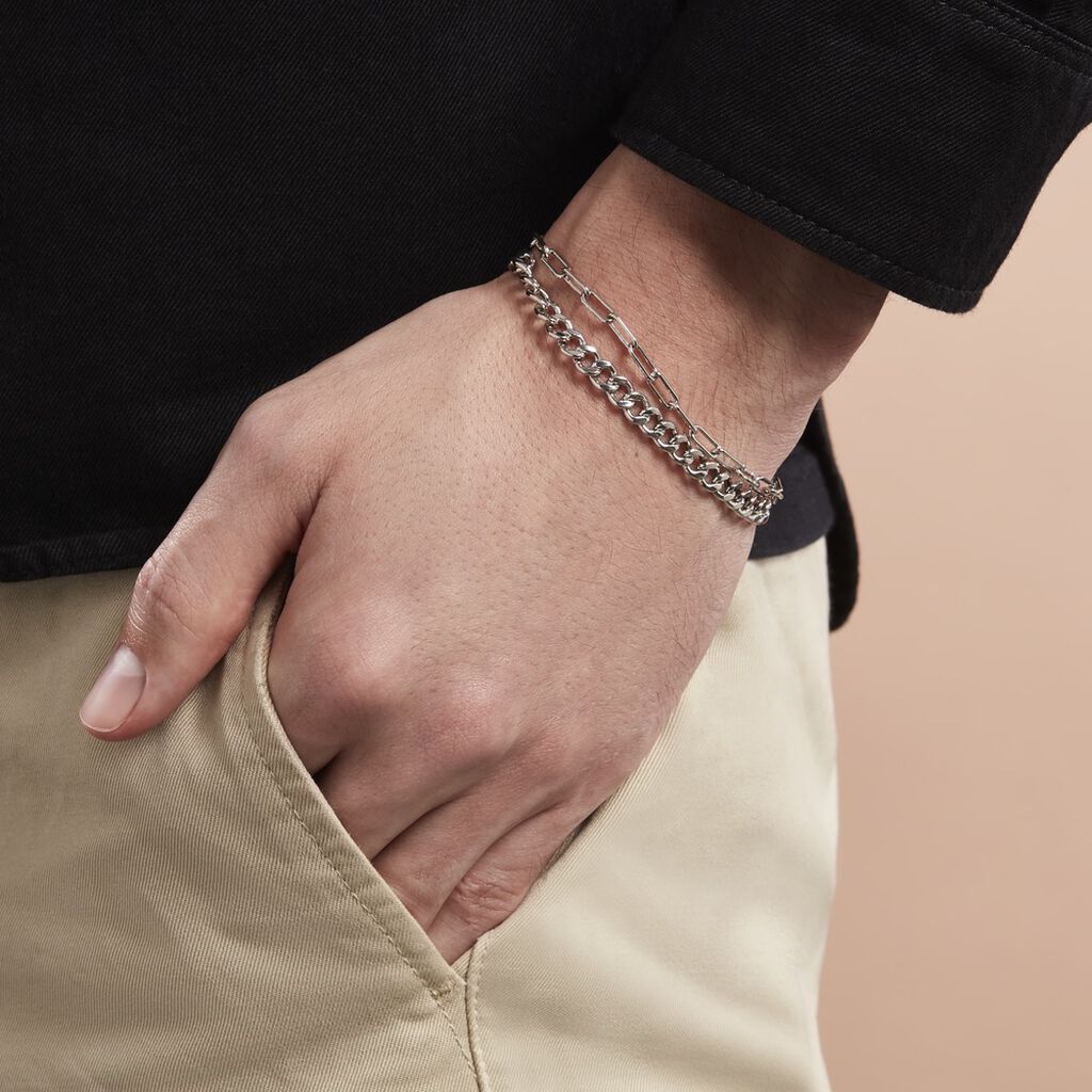 Bracelet Argent Blanc Issac - Bracelets chaîne Homme | Histoire d’Or