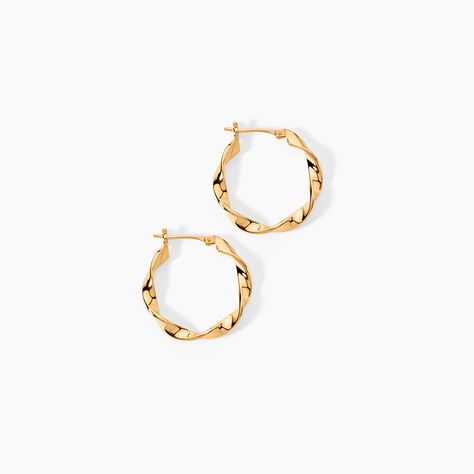 Cr&eacute;oles Lenna Torsad&eacute;e Plaqu&eacute; Or Jaune - Boucles d'oreilles cr&eacute;oles Femme | Histoire d&rsquo;Or
