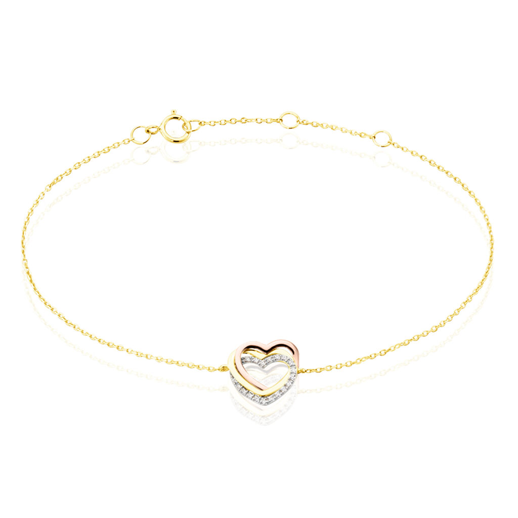 Bracelet Or Tricolore Anthime Oxydes De Zirconium - Bracelets Femme | Histoire d’Or