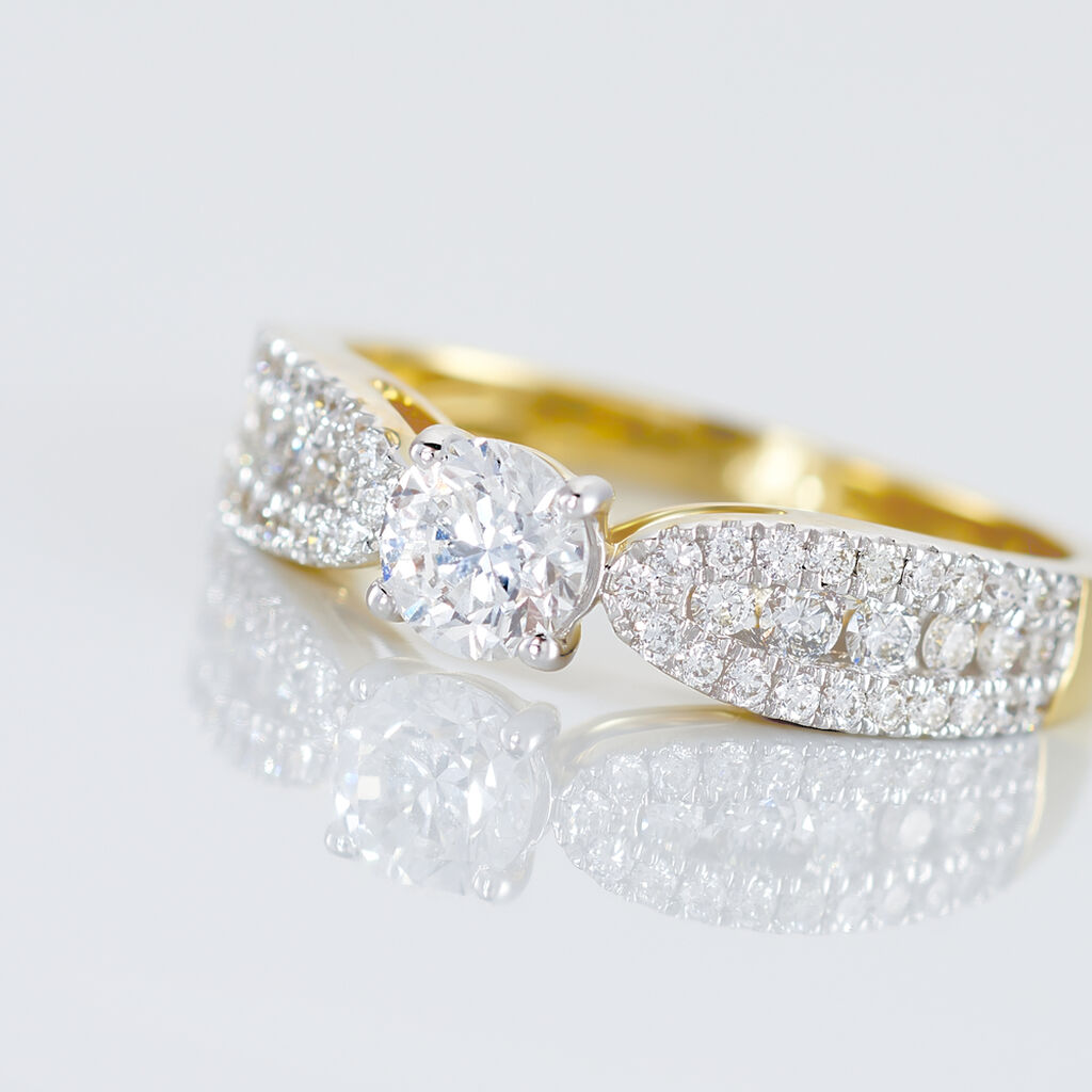 Bague Solitaire Stockholm Or Jaune Diamant Synthetique - Bagues solitaires Femme | Histoire d&rsquo;Or