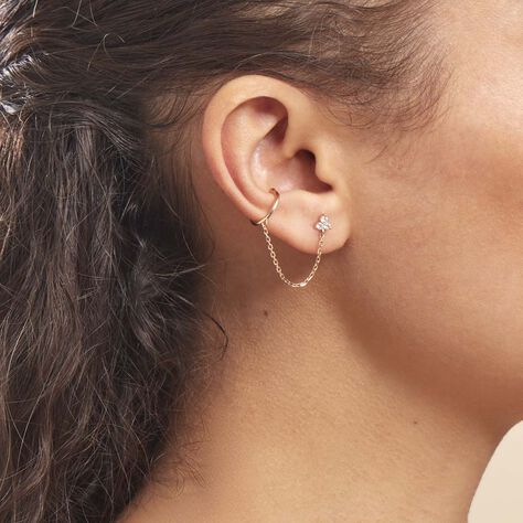 Bijou D'oreille Plaqué Or Marcion Oxydes De Zirconium - Boucles d'oreilles fantaisie Femme | Histoire d’Or