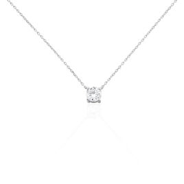 Collier Solitaire Victoria Platine Blanc Diamant - Colliers Femme | Histoire d’Or