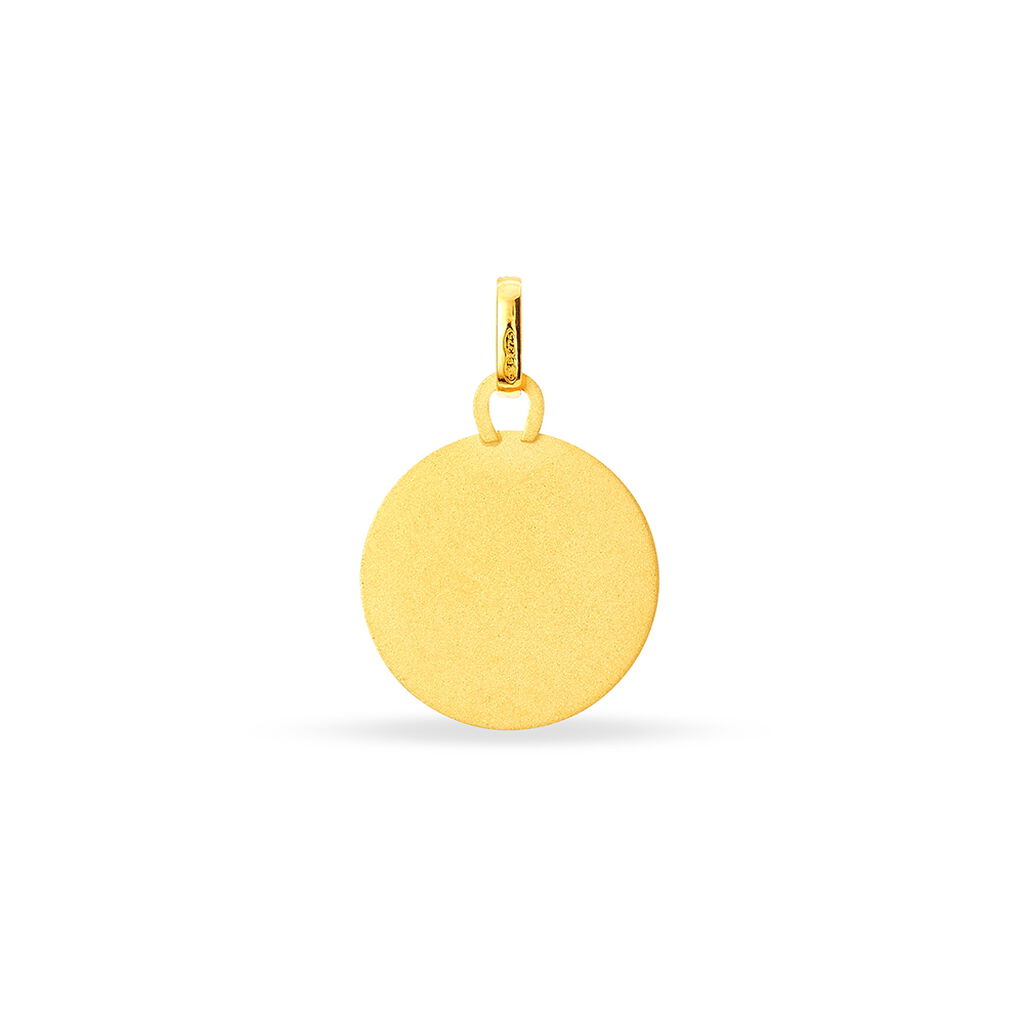 Pendentif Ange Rond Effet Diamante Or Jaune - Pendentifs Baptême Famille | Histoire d’Or