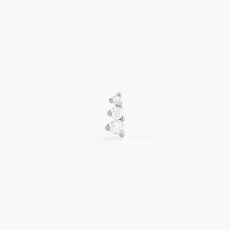 Piercing D'oreille Unitaire Delphie Argent Blanc Oxyde De Zirconium - Boucles d'oreilles fantaisie Femme | Histoire d&rsquo;Or