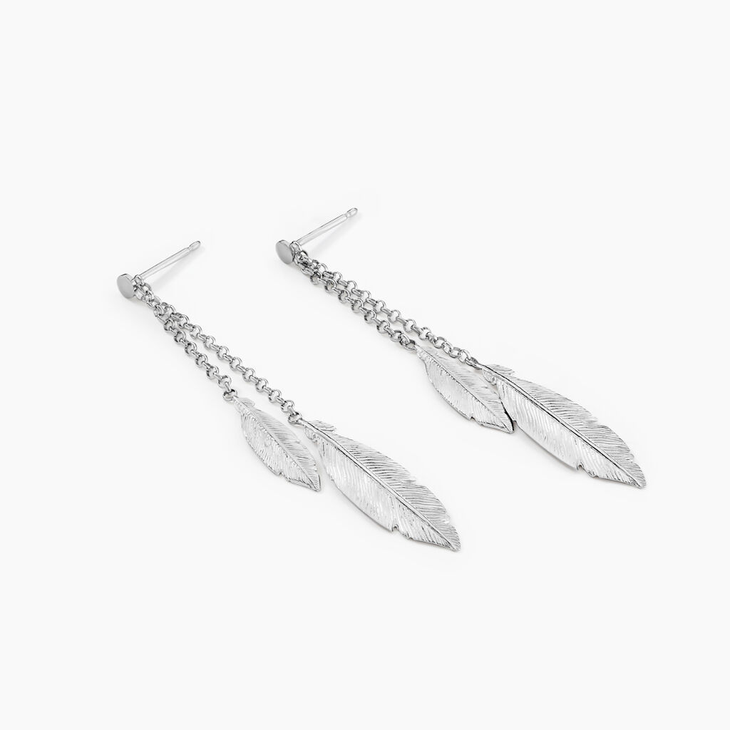 Boucles D'oreilles Pendantes Euriell Argent Blanc - Boucles d'oreilles fantaisie Femme | Histoire d’Or