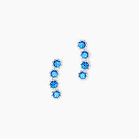 Boucles D'oreilles Puces Karrie Argent Blanc Oxyde De Zirconium