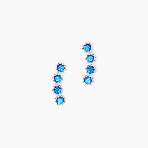 Boucles D'oreilles Puces Karrie Argent Blanc Oxyde De Zirconium - Boucles d'oreilles fantaisie Femme | Histoire d’Or