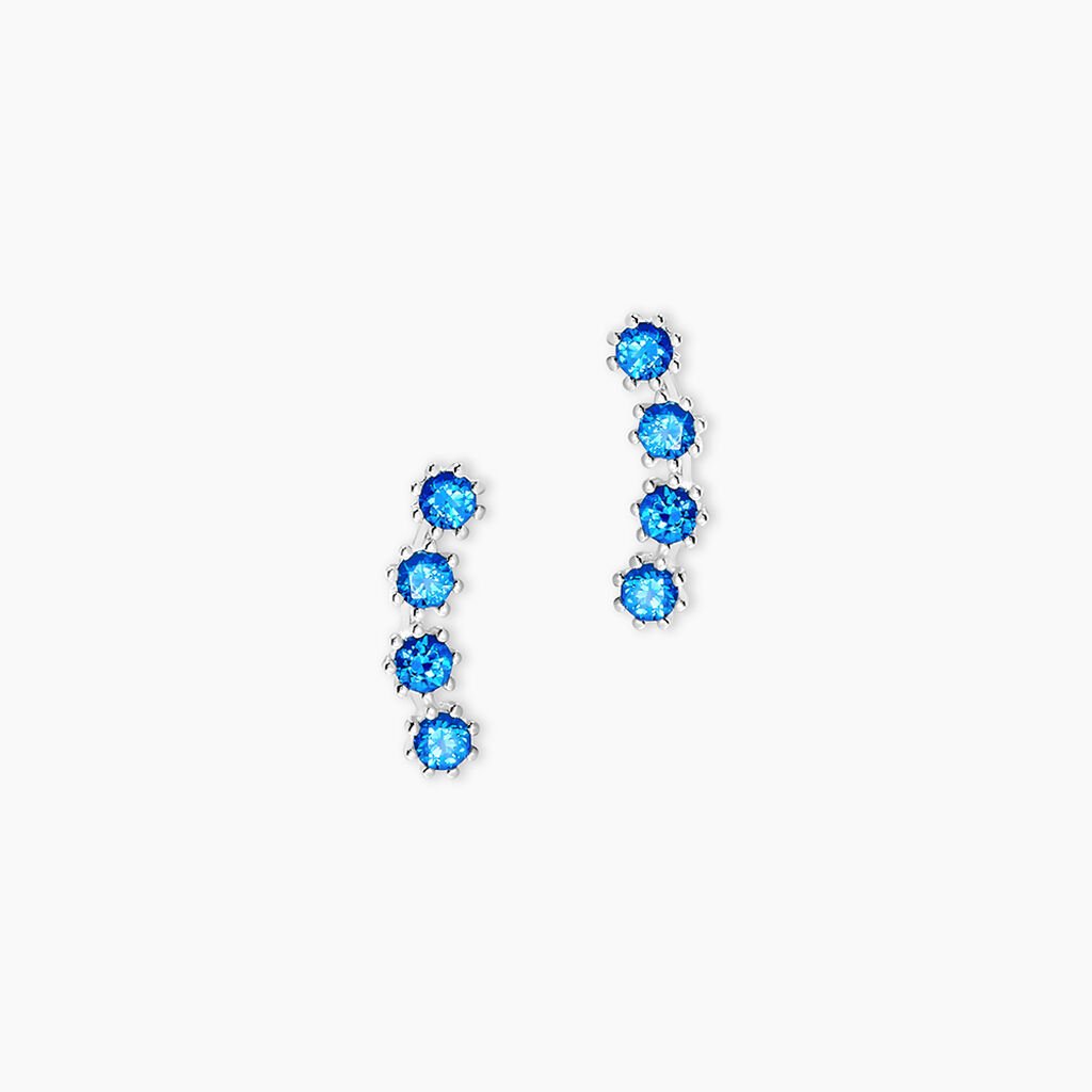 Boucles D'oreilles Puces Karrie Argent Blanc Oxyde De Zirconium - Boucles d'oreilles fantaisie Femme | Histoire d’Or