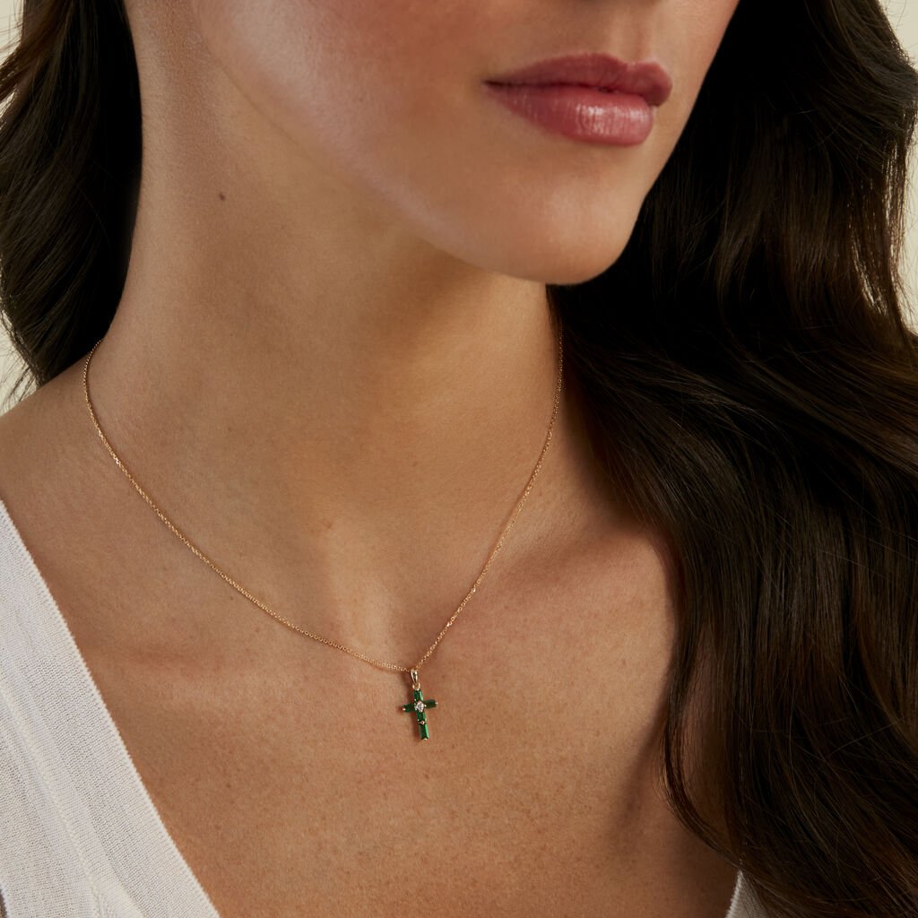 Pendentif Badr Or Jaune Oxyde De Zirconium - Pendentifs Communion Femme | Histoire d&rsquo;Or