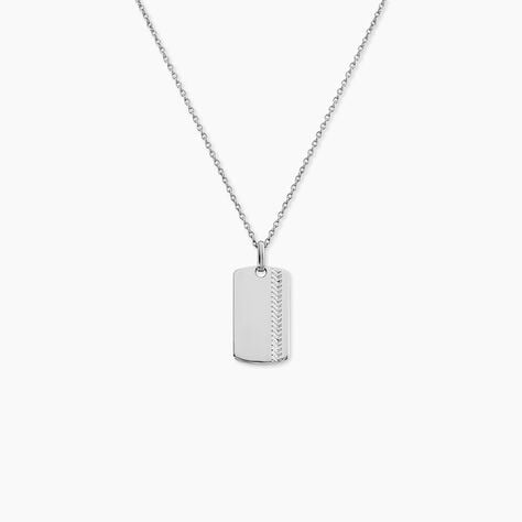 Collier Geoffroi Argent Blanc - Bijoux sans pierre Homme | Histoire d&rsquo;Or