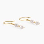 Boucles D'Oreilles Pendantes Pearly Argent Dor&eacute; A L'Or 750/1000 Perle De Culture - Boucles d'oreilles pendantes  | Histoire d&rsquo;Or
