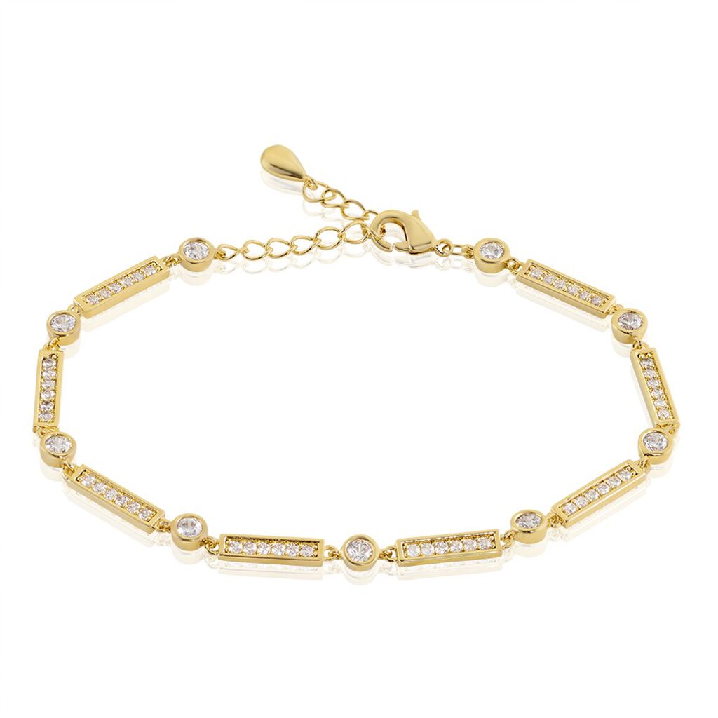Bracelet Plaqué Or Epilobe Oxydes De Zirconium - Bracelets Femme | Histoire d’Or